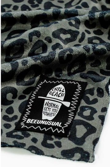 Bee. Unusual. Black Panther Πετσέτα Microfiber Σώματος 340gr/m² Διπλής Όψεως Αντιβακτηριδιακή Γκρι 180x100εκ.