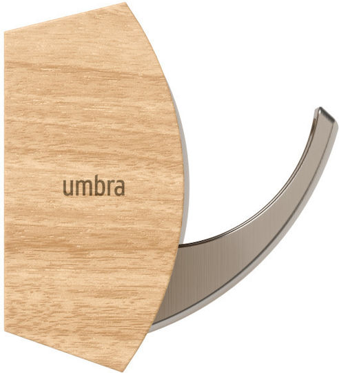 Umbra Wooden Wall Hanger 3 Hooks Beige 30x6cm
