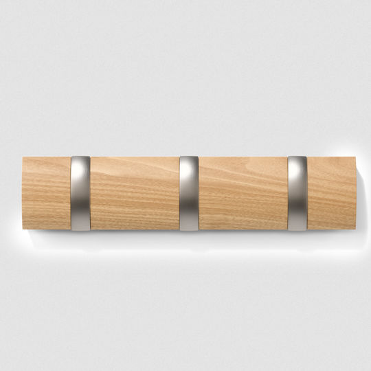 Umbra Wooden Wall Hanger 3 Hooks Beige 30x6cm