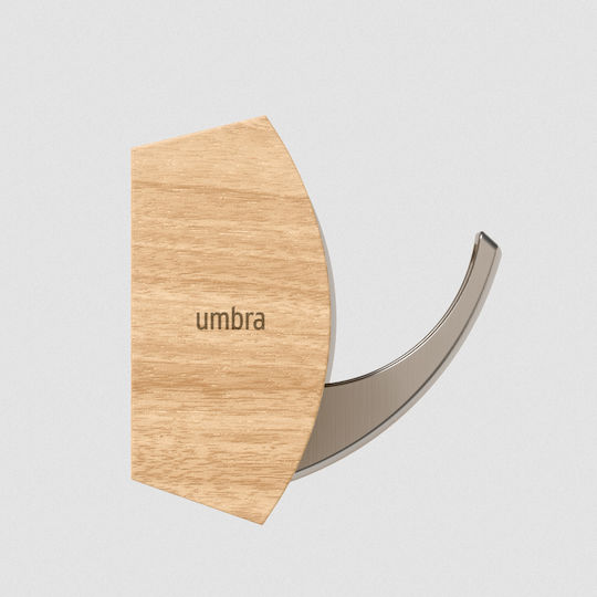 Umbra Wooden Wall Hanger 3 Hooks Beige 30x6cm