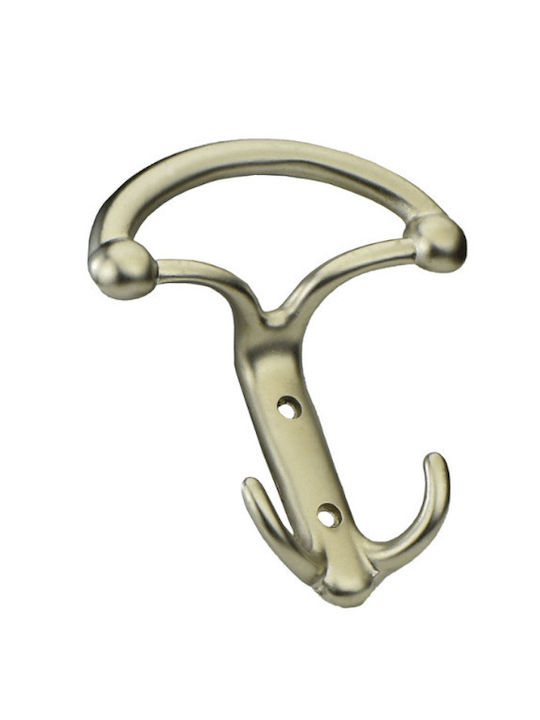 Conset Wall Hanger C548 Metal 2 Hooks Matte Nickel 10.8x1.2x1.18cm
