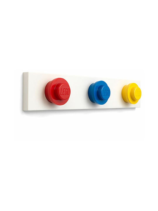LEGO Wandhalterung Kunststoff 3 Haken Weiße 33x6.5cm