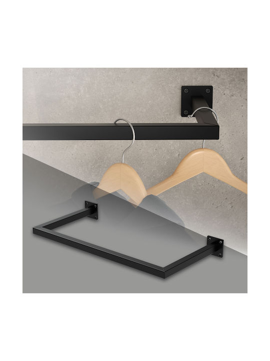 ML-Design Стенна Закачалка Метална Черна 30x60см