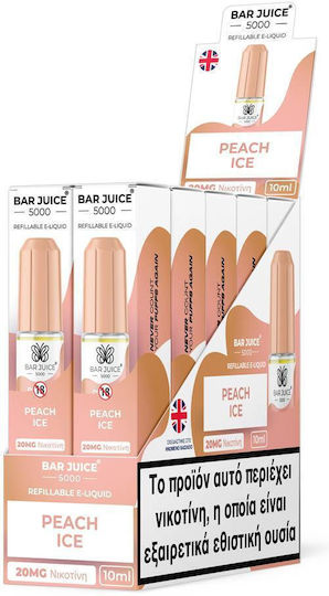 Bar Juice 5000 Έτοιμο Υγρό Αναπλήρωσης Bar Salts Peach Ice 20mg 10ml Peach Ice