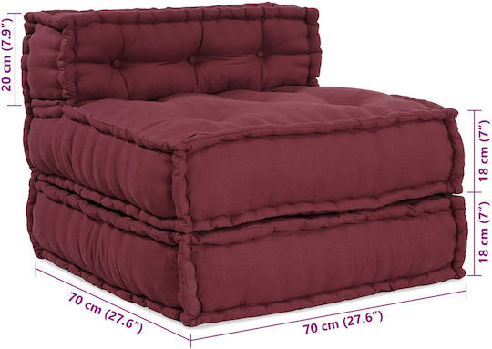 vidaXL Waterproof Burgundy Bolster Bean Bag Chair 70x70x54cm