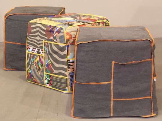 Pouf Hocker Cookie Mehrfarbig 47x47x46cm
