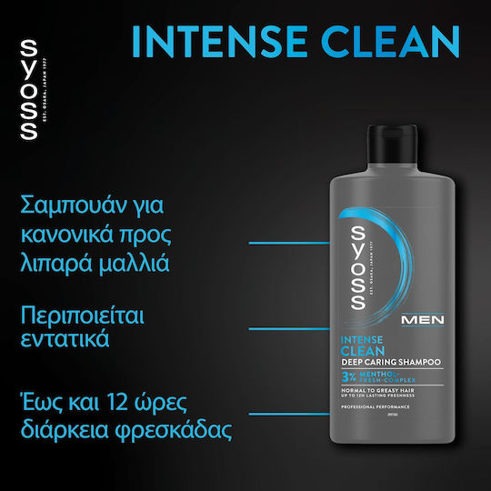 Syoss Men Clean & Cool Shampoos Reconstruction/Nourishment for Oily Hair 440ml