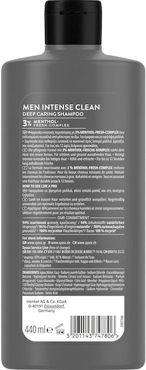 Syoss Men Clean & Cool Shampoos Reconstruction/Nourishment for Oily Hair 440ml