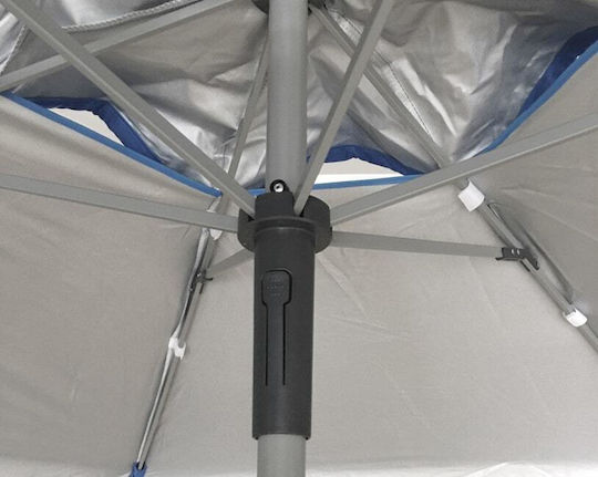Solart Folding Beach Umbrella Aluminum Diameter 2m with UV Protection and Air Duct Blue