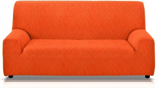 Mc Decor Waves Elastische Abdeckung für Zweisitziges Sofa Naranja 130εκ. 1Stück MCL.EL.WAVES.DI-PORTOKALI