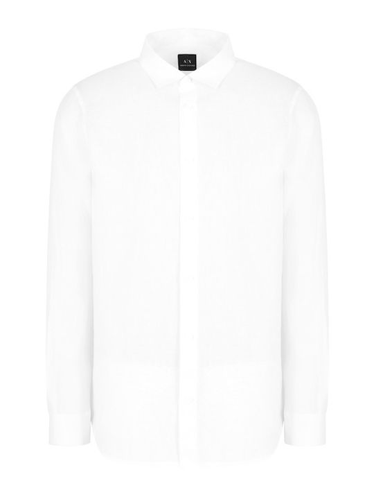 Long-sleeved Linen Shirt White