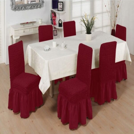 SpitiBazaar Elastische Abdeckungen Für Stuhl Rot 6Stücke