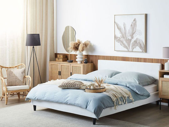 Beliani Ελαστικό Κάλυμμα Πολυθρόνας Λευκό 160x200cm