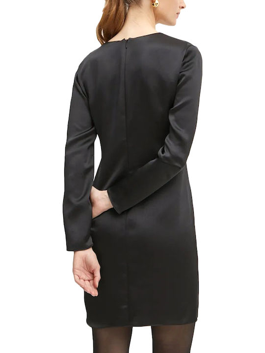 Mini Abendkleid Satin Schwarz