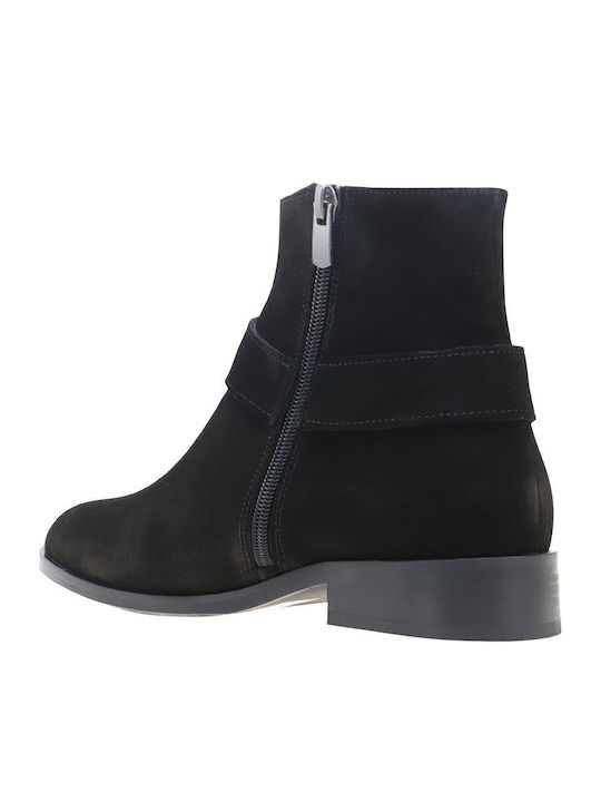 Wildleder Stiefeletten Damen Schwarz