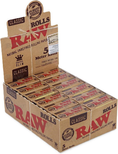 Raw Classic Zigarettenpapierrollen Schlank King Size 5m 24Stück