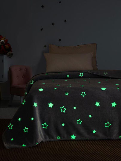 Sunshine Blanket Fleece Stars Glowing Blue 160x220cm