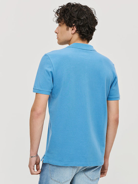 Polo Short Sleeve Blue Men's Blouse