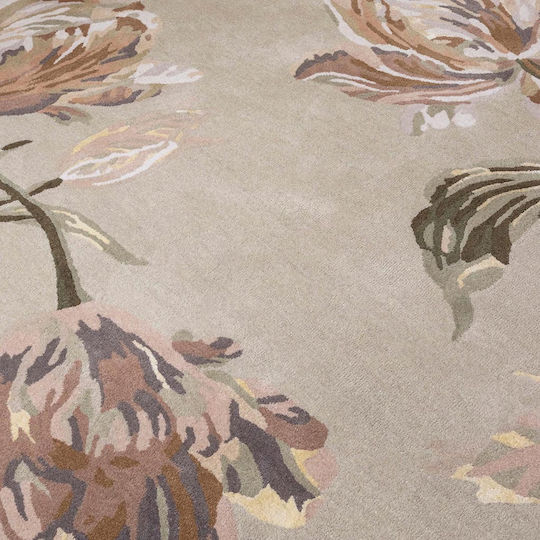 Laura Ashley Gosford Lucrat manual Covor Rotund 081307 Natural/sage Green