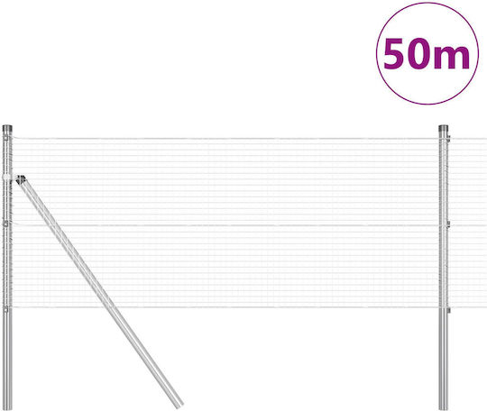 vidaXL Plasă de sârmă Galvanizat Module Gri 0.5x50m