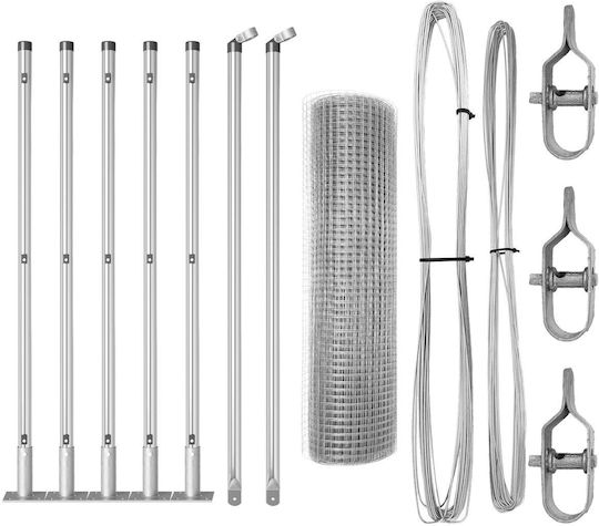 vidaXL Wire Fencing Galvanized Set Silver 0.4x10m