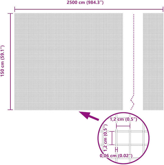 vidaXL Συρματόπλεγμα Γαλβανιζέ Σετ Ασημί 1.5x25m