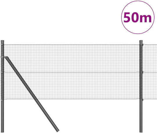vidaXL Plasă de sârmă Gri 0.5x50m