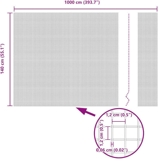vidaXL Wire Fencing Galvanized Set Gray 1.4x10m