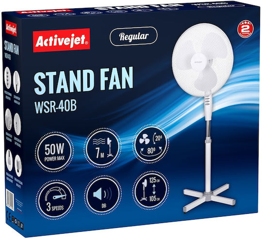 Active Jet Pedestal Fan 50W Fan Diameter 43cm White