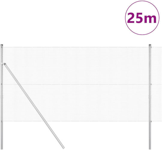 vidaXL Plasă de sârmă Galvanizat Module Argintiu 1.4x25m