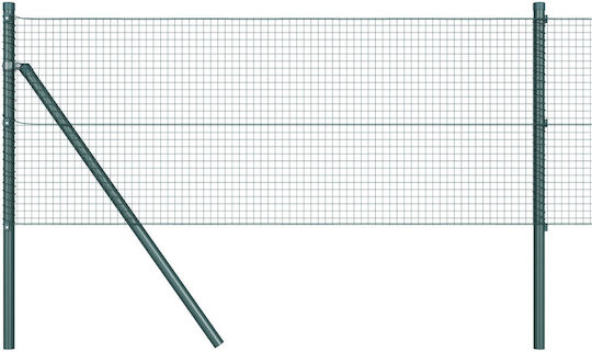 vidaXL Wire Fencing Galvanized Set Green 0.8x10m