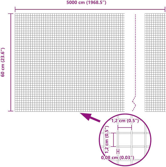 vidaXL Plasă de sârmă Galvanizat Module Verde 0.6x50m
