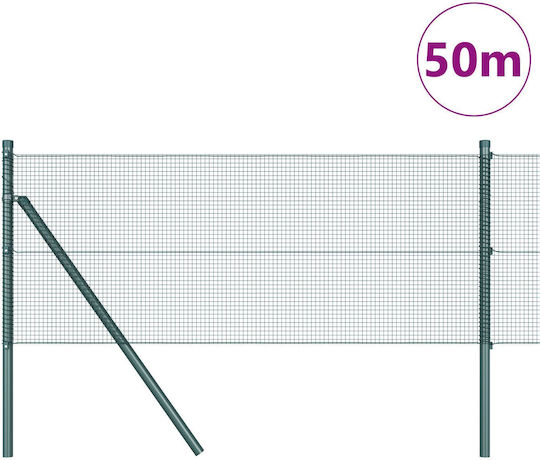 vidaXL Plasă de sârmă Galvanizat Module Verde 0.6x50m