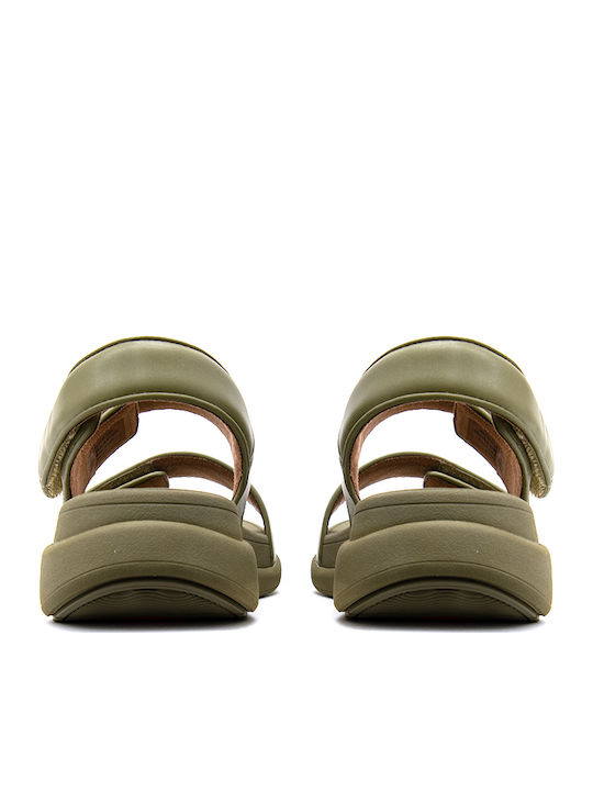 Sandale Casual Damă Flatforme Kaki Fit Îngustă
