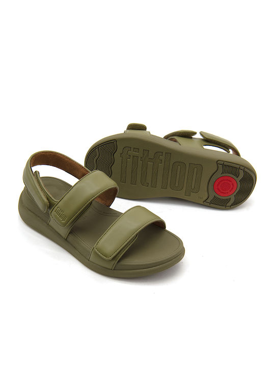 Sandale Casual Damă Flatforme Kaki Fit Îngustă