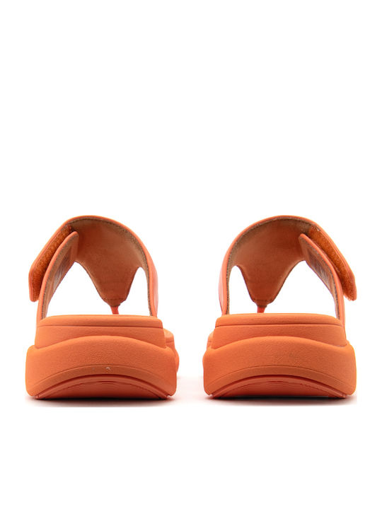 Women's Flat Sandals in Orange Color