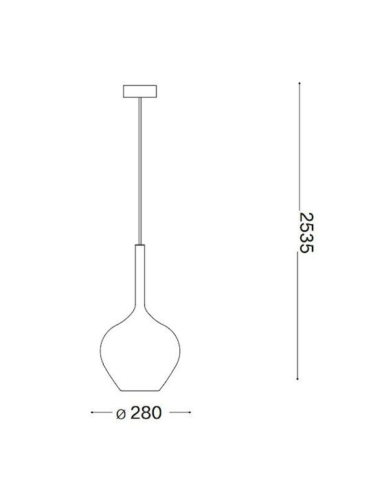 Ideal Lux Pendant Light Blue 28cm