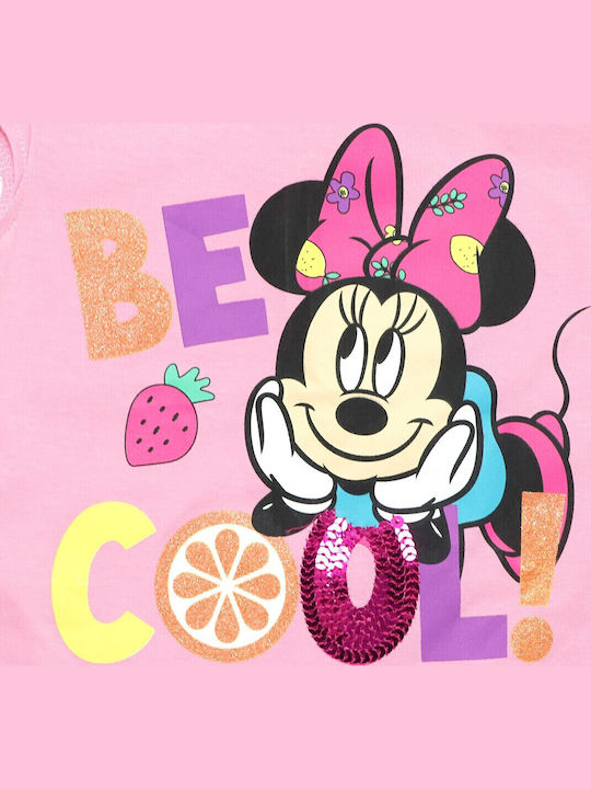 Kids' Set with Skirt Summer 2pcs Pink Minnie Mouse