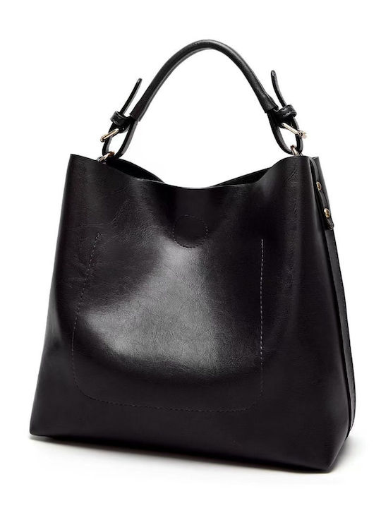 Leather Women's Shoulder Handbag Crossbody Black