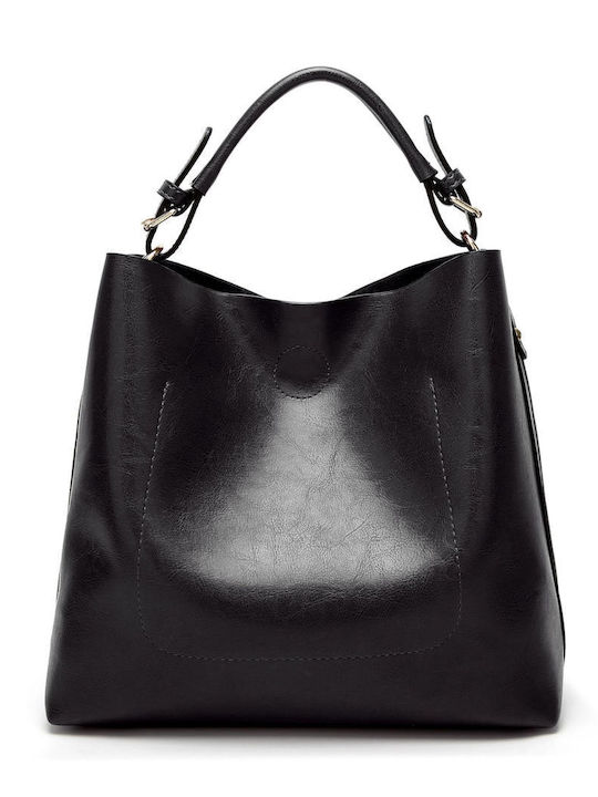 Leather Women's Shoulder Handbag Crossbody Black