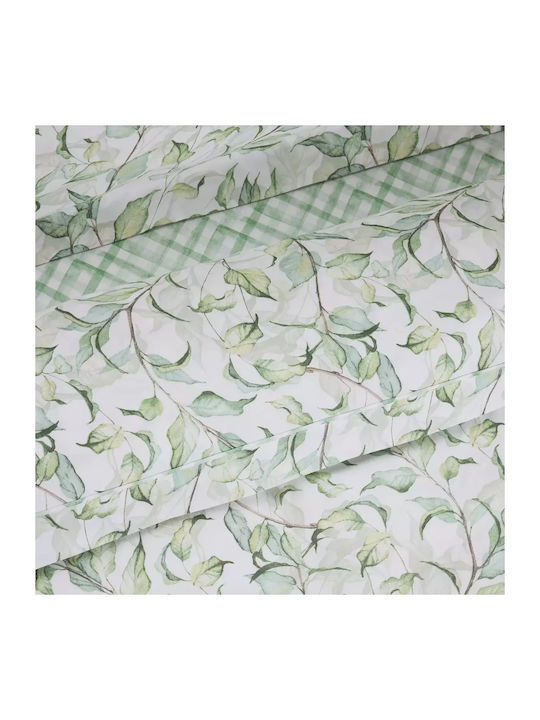 Das Home Coverlet Queen Size Cotton Green, White 220x240cm