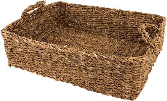Σετ Διακοσμητικά Καλάθια Rattan με Χερούλια Καφέ 40εκ. 5τμχ