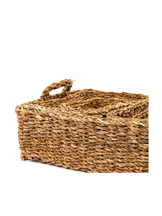 Σετ Διακοσμητικά Καλάθια Rattan με Χερούλια Καφέ 40εκ. 5τμχ