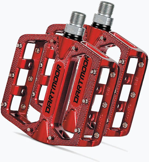 Dartmoor Flat Bicycle Pedals Red