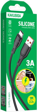 Kakusiga USB 2.0 Cable USB-C male - USB-A 15W Μαύρο 1m KSC-953-C-BK