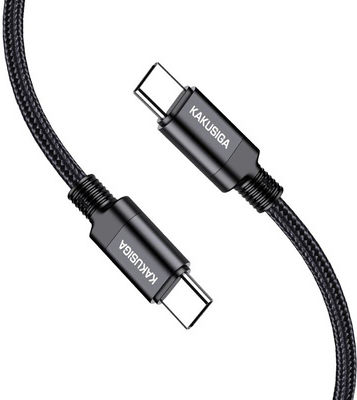 Kakusiga Geflochten USB 2.0 Kabel USB-C männlich - USB-C 60W Schwarz 1m (KSC-970-CC-BK)