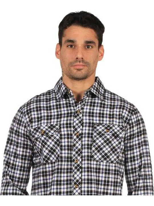 Long-sleeved Shirt Checked White / Black