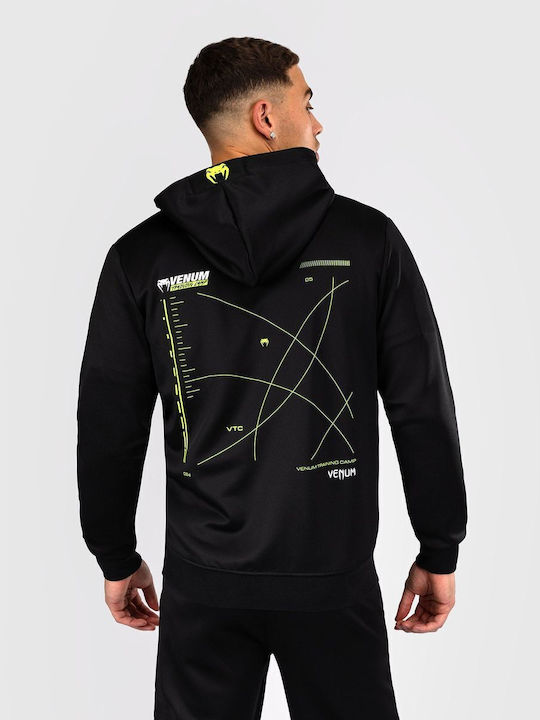 Hooded Cardigan Black Neon Green