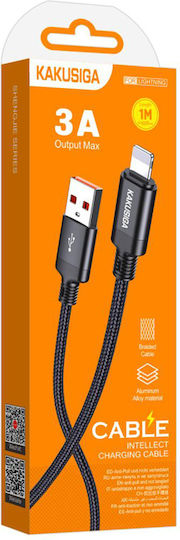 Kakusiga Braided USB-A to Lightning Cable 15W Black 1m (KSC-970-L-BK)