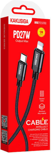 Kakusiga Geflochten USB-C zu Lightning Kabel 27W Schwarz 1m (KSC-970-LC-BK)